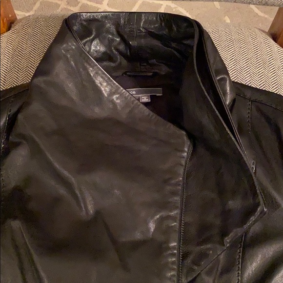 VINCE Blk Leather & wool Jacket - Picture 13 of 13